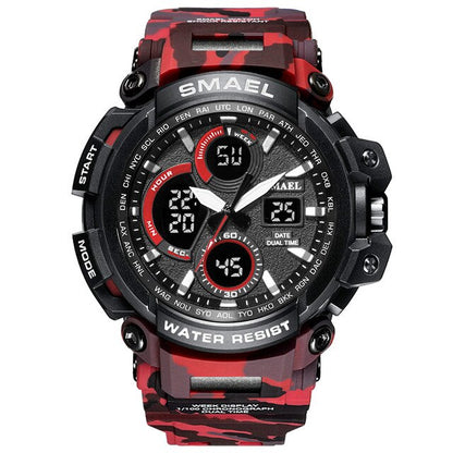 SMAEL Men Sports Watches Dual Display Analog Digital LED Electronic Quartz Watch