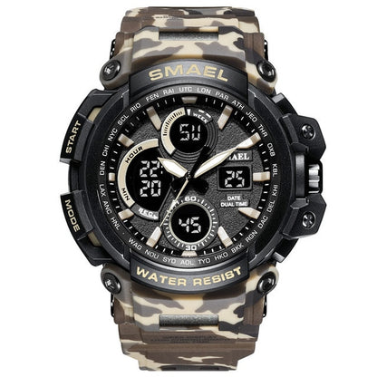 SMAEL Men Sports Watches Dual Display Analog Digital LED Electronic Quartz Watch