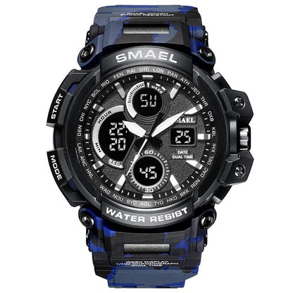 SMAEL Men Sports Watches Dual Display Analog Digital LED Electronic Quartz Watch
