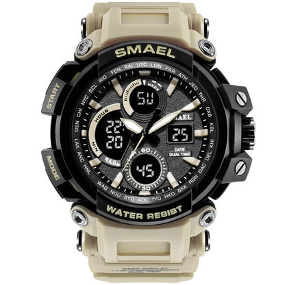 SMAEL Men Sports Watches Dual Display Analog Digital LED Electronic Quartz Watch