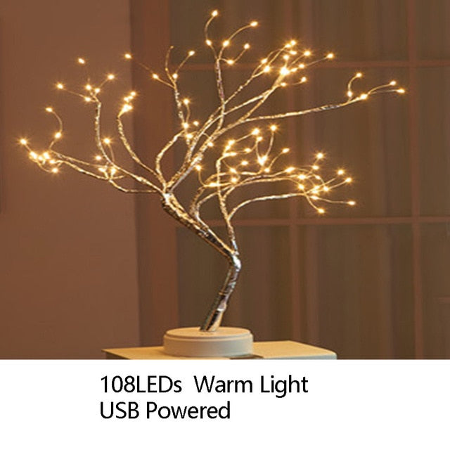 Night Light Home Decoration Bonsai Style Party Cherry Tree Shape LED Light DIY