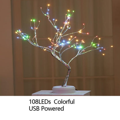 Night Light Home Decoration Bonsai Style Party Cherry Tree Shape LED Light DIY
