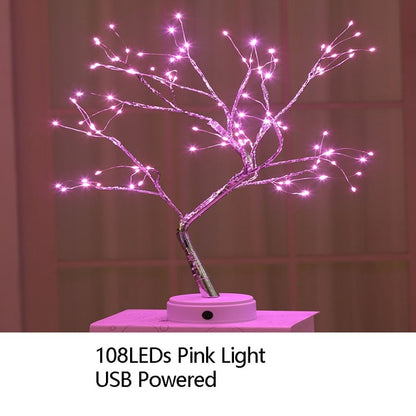 Night Light Home Decoration Bonsai Style Party Cherry Tree Shape LED Light DIY
