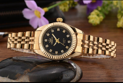CHENXI Brand Top Luxury Ladies Gold Watch Women Golden Dress Rhinestone Quartz Waterproof