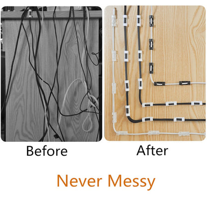 Cable Organizer Clips Management Desktop & amp; Workstation ABS Wire Manager Cord Holder USB Charging Data