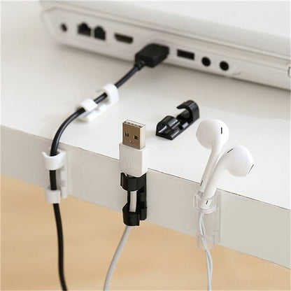 Cable Organizer Clips Management Desktop & amp; Workstation ABS Wire Manager Cord Holder USB Charging Data
