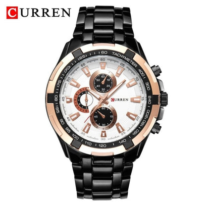 CURREN 8023 Quartz Watch Men Waterproof Sport Mens Business Stainless Steel Wristwatch