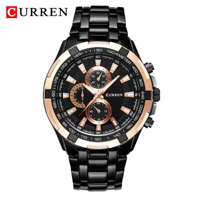 CURREN 8023 Quartz Watch Men Waterproof Sport Mens Business Stainless Steel Wristwatch