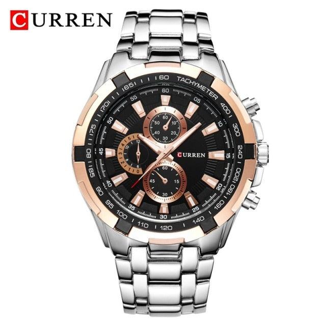 CURREN 8023 Quartz Watch Men Waterproof Sport Mens Business Stainless Steel Wristwatch