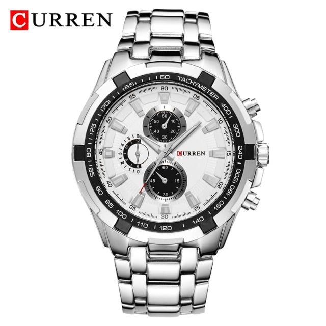 CURREN 8023 Quartz Watch Men Waterproof Sport Mens Business Stainless Steel Wristwatch