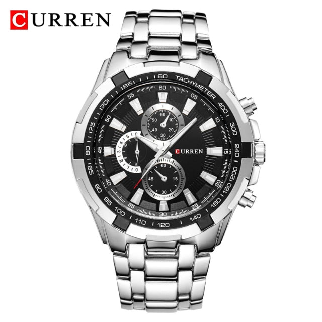 CURREN 8023 Quartz Watch Men Waterproof Sport Mens Business Stainless Steel Wristwatch