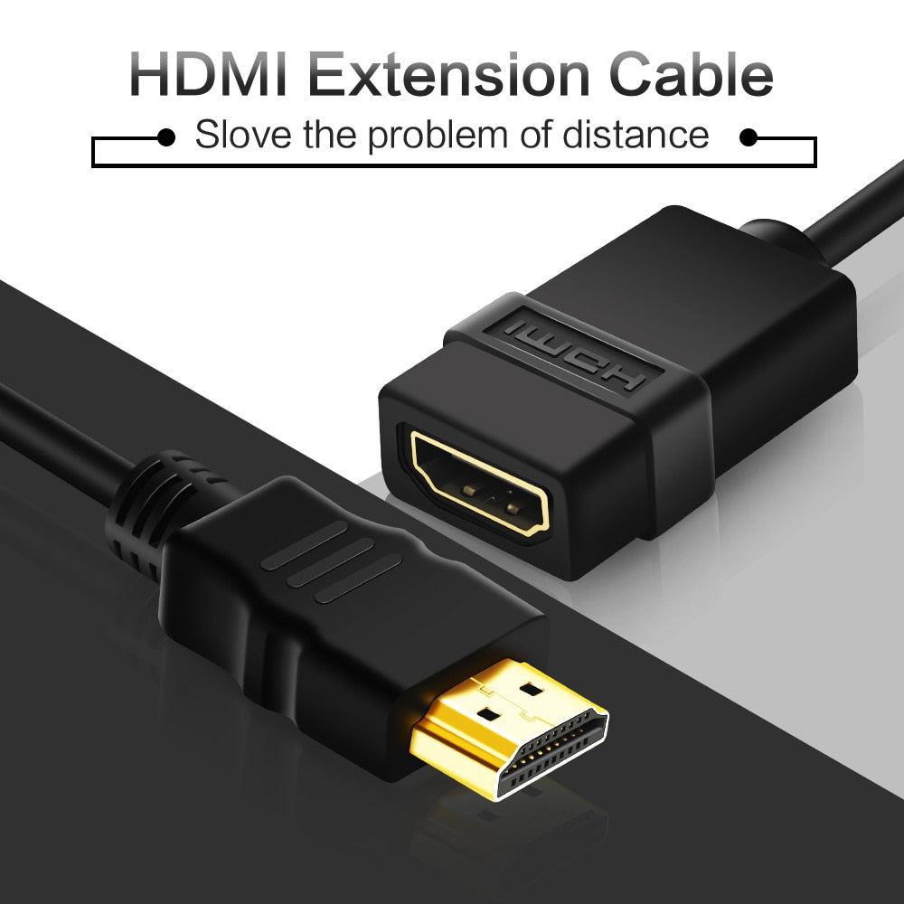 3FT HDMI Extension Cable Male to Female 0.5M 1M Connector Adapter Port 1080P HDMI Extended Cable For HD TV LCD Laptop Projector