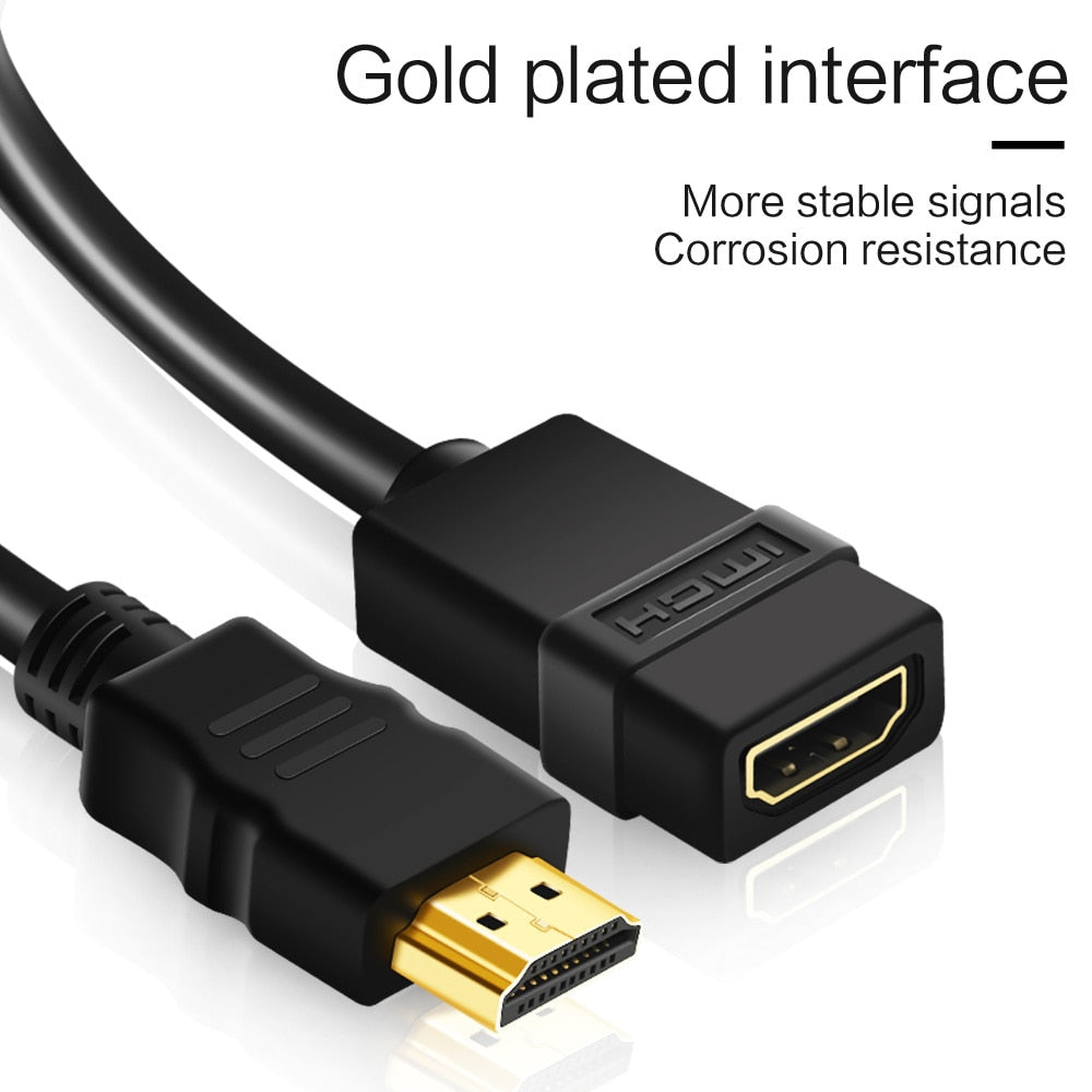3FT HDMI Extension Cable Male to Female 0.5M 1M Connector Adapter Port 1080P HDMI Extended Cable For HD TV LCD Laptop Projector