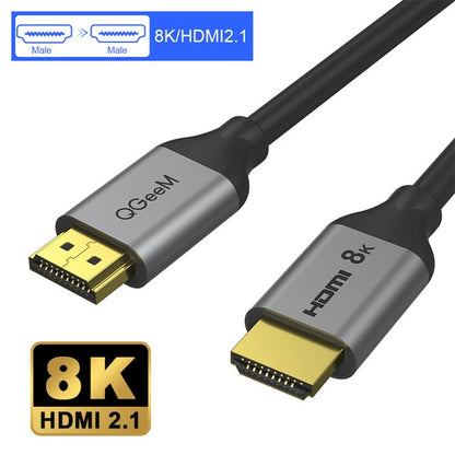 QGeeM 8K Cable HDMI 2.1 Wire for Xiaomi Xbox Series X PS5 PS4 Chromebook Laptops 120Hz HDMI Splitter Digital Cable Cord 4K