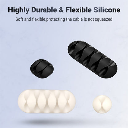 Silicone USB Cable Organizer Management Clips Cable Holder for Mouse Headphone Wire Organizer
