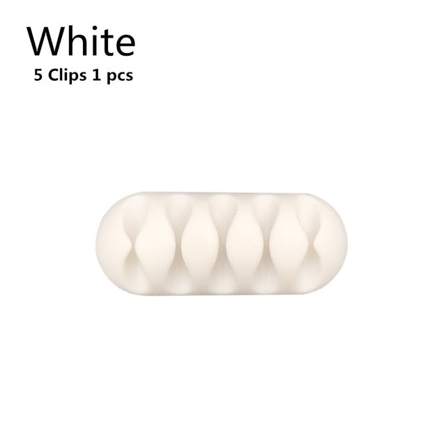 Silicone USB Cable Organizer Management Clips Cable Holder for Mouse Headphone Wire Organizer