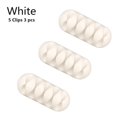 Silicone USB Cable Organizer Management Clips Cable Holder for Mouse Headphone Wire Organizer