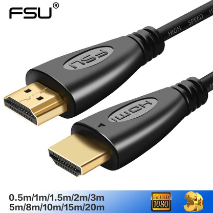 FSU HDMI-compatible Cable Video Gold Plated 1.4, 4K & 1080P & 3D, Cable for HDTV Splitter Switcher 0.5m 1m 1.5m 2m 3m 5m 10m