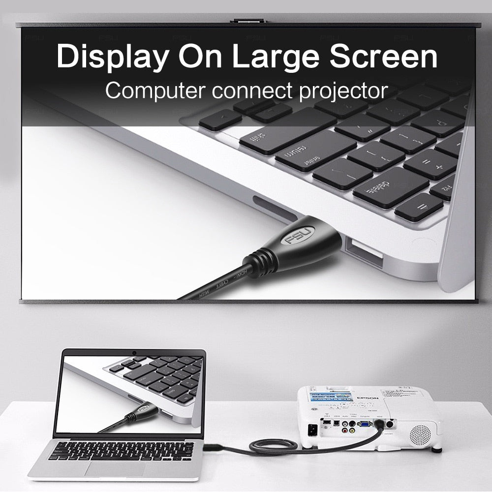FSU HDMI-compatible Cable Video Gold Plated 1.4, 4K & 1080P & 3D, Cable for HDTV Splitter Switcher 0.5m 1m 1.5m 2m 3m 5m 10m
