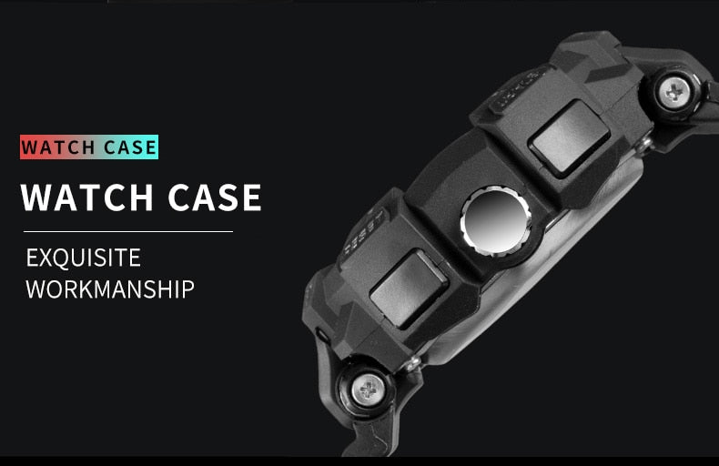 SMAEL Top Luxury Brand Men's Watch Outdoor Sports Waterproof  Watches Dual Display Quartz Rubber Digital Clock Relogio Masculino