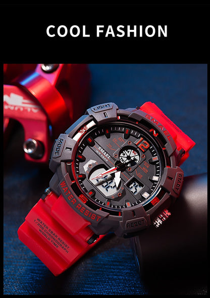 SMAEL Top Luxury Brand Men's Watch Outdoor Sports Waterproof  Watches Dual Display Quartz Rubber Digital Clock Relogio Masculino