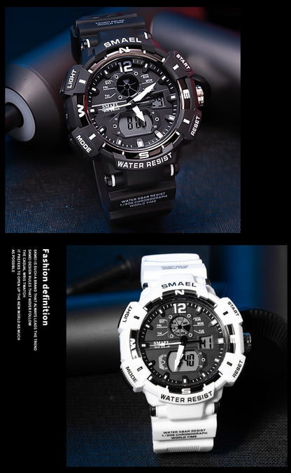 SMAEL Top Luxury Brand Men's Watch Outdoor Sports Waterproof  Watches Dual Display Quartz Rubber Digital Clock Relogio Masculino