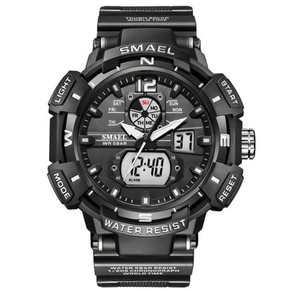 SMAEL Top Luxury Brand Men's Watch Outdoor Sports Waterproof  Watches Dual Display Quartz Rubber Digital Clock Relogio Masculino