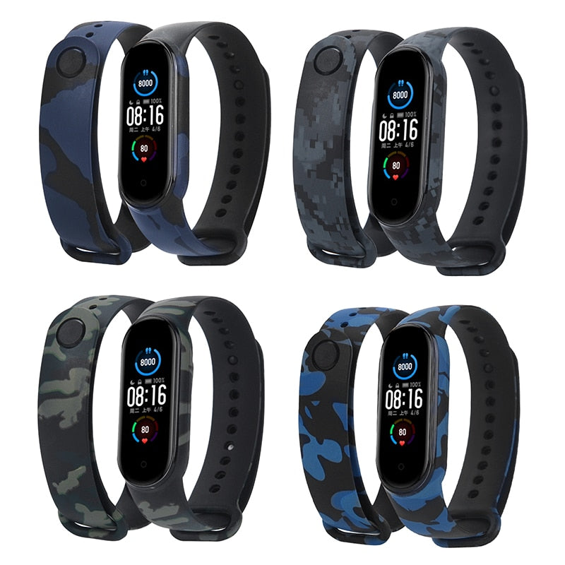 Strap For Xiaomi Mi Band 4 3 5 6 watch band Creative graffiti style Silicone bracelet replacement For XiaoMi band 4 5 Wristband