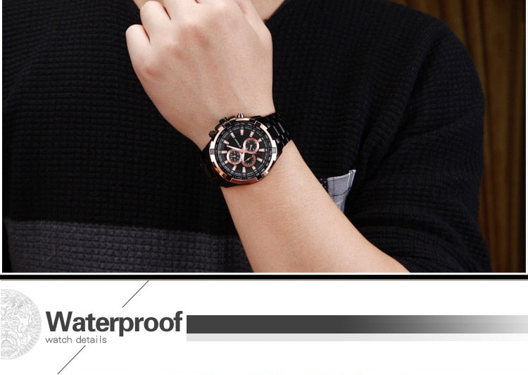 CURREN 8023 Quartz Watch Men Waterproof Sport Mens Business Stainless Steel Wristwatch