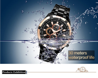 CURREN 8023 Quartz Watch Men Waterproof Sport Mens Business Stainless Steel Wristwatch