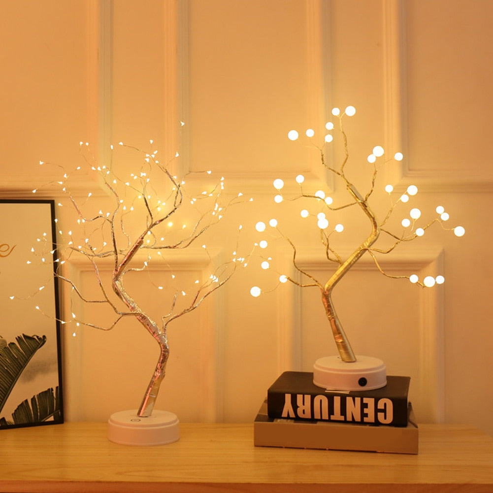 Night Light Home Decoration Bonsai Style Party Cherry Tree Shape LED Light DIY