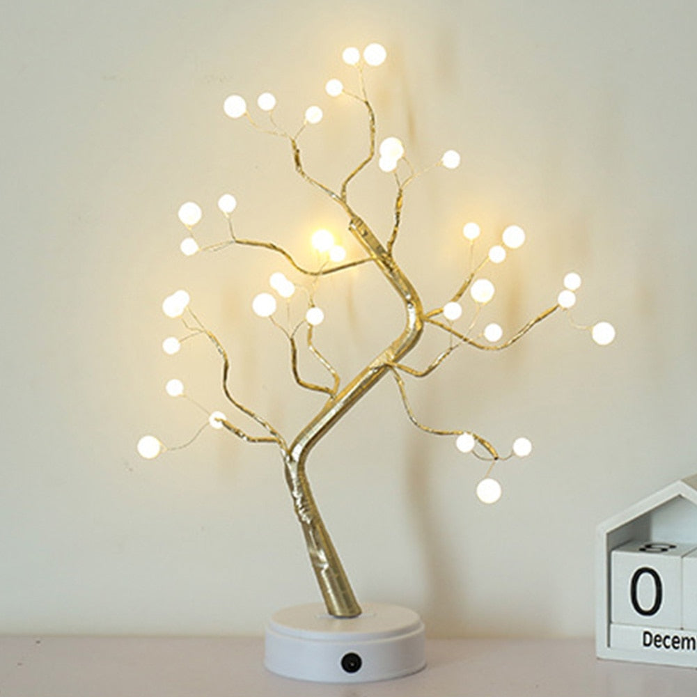 Night Light Home Decoration Bonsai Style Party Cherry Tree Shape LED Light DIY