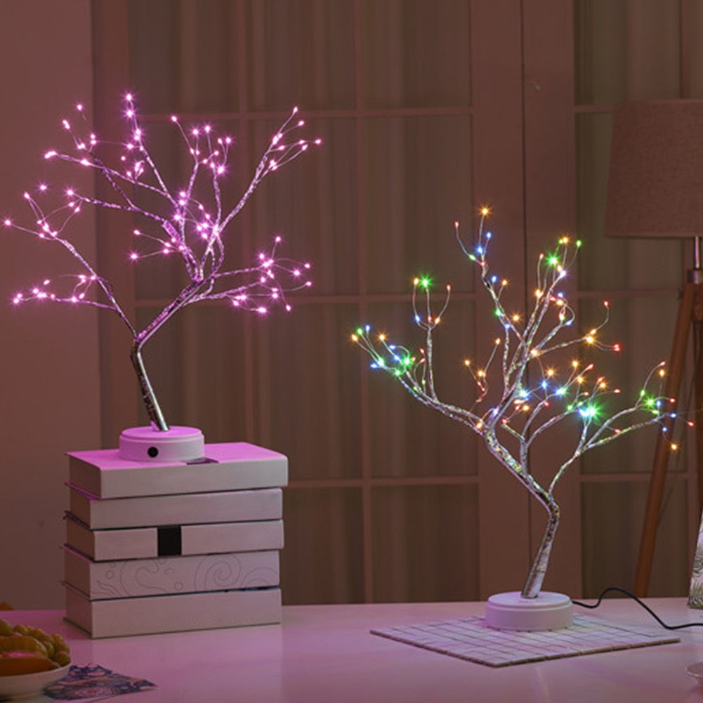 Night Light Home Decoration Bonsai Style Party Cherry Tree Shape LED Light DIY