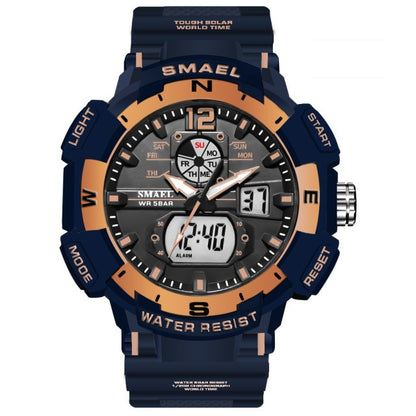 SMAEL Top Luxury Brand Men's Watch Outdoor Sports Waterproof  Watches Dual Display Quartz Rubber Digital Clock Relogio Masculino