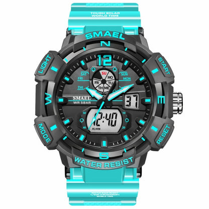 SMAEL Top Luxury Brand Men's Watch Outdoor Sports Waterproof  Watches Dual Display Quartz Rubber Digital Clock Relogio Masculino