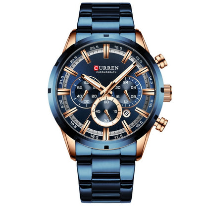 CURREN Men Watch Top Brand Luxury Sports Quartz Full Steel Waterproof Chronograph Wristwatch Men Relogio Masculino