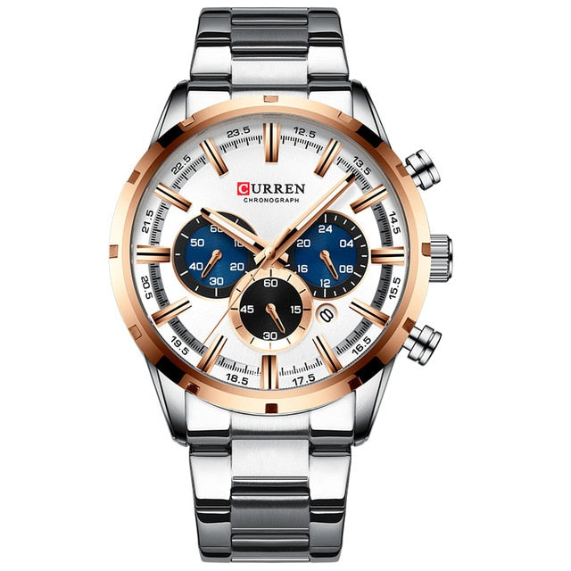 CURREN Men Watch Top Brand Luxury Sports Quartz Full Steel Waterproof Chronograph Wristwatch Men Relogio Masculino