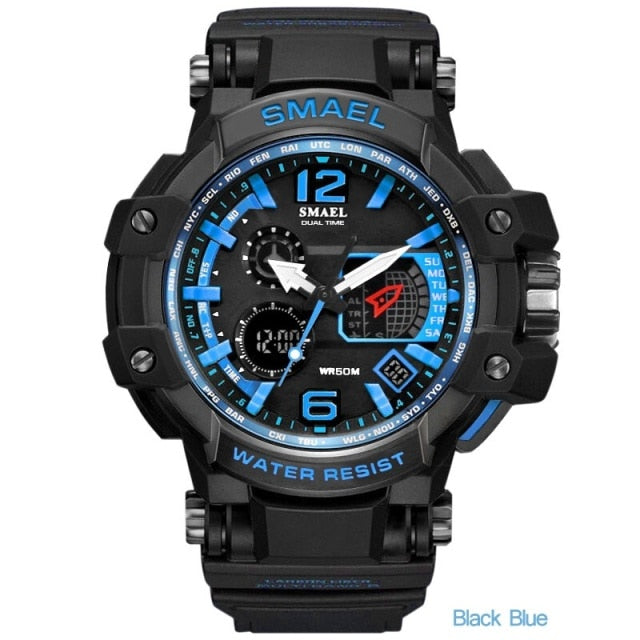 SMAEL Men Quartz Digital Watch Men‘s Sport Electronic Military Wrist watch Male