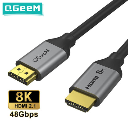 QGeeM 8K Cable HDMI 2.1 Wire for Xiaomi Xbox Series X PS5 PS4 Chromebook Laptops 120Hz HDMI Splitter Digital Cable Cord 4K