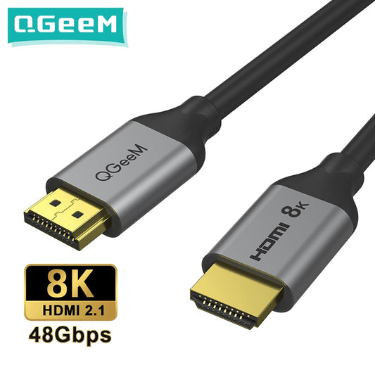 QGeeM 8K Cable HDMI 2.1 Wire for Xiaomi Xbox Series X PS5 PS4 Chromebook Laptops 120Hz HDMI Splitter Digital Cable Cord 4K