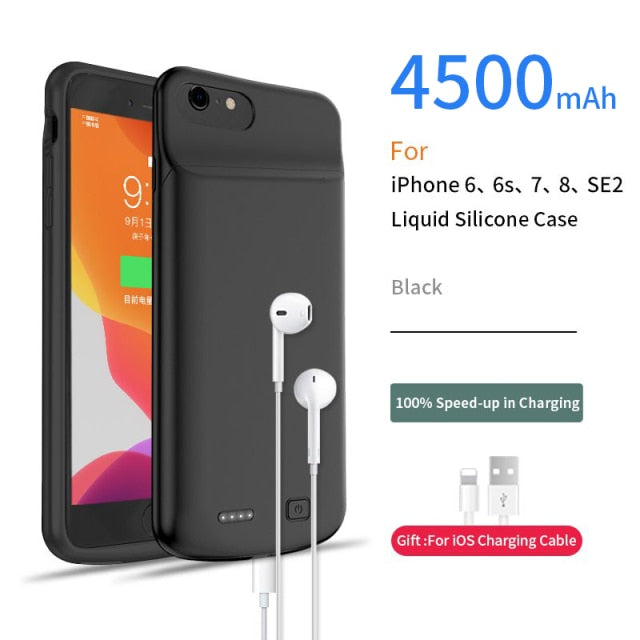 PINZHENG Battery Charger Case For iPhone 7 8 6 6S / X XS 12 11 Pro Max Portable Power Bank Charger