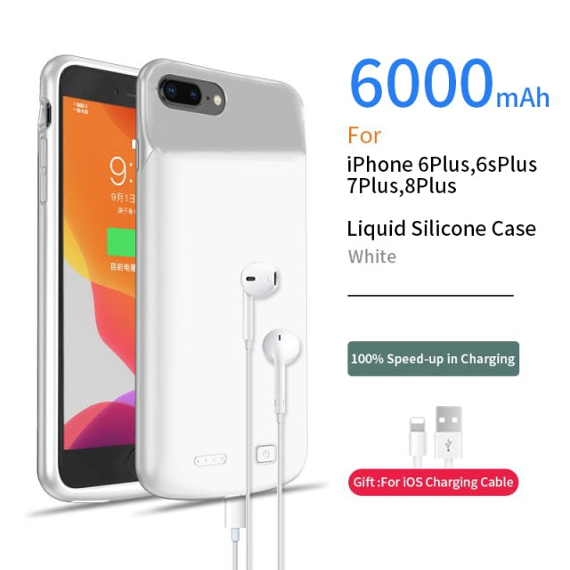 PINZHENG Battery Charger Case For iPhone 7 8 6 6S / X XS 12 11 Pro Max Portable Power Bank Charger