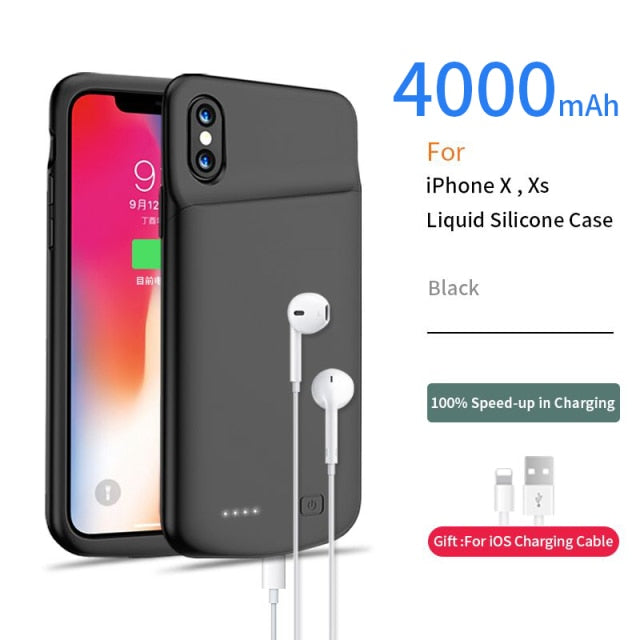 PINZHENG Battery Charger Case For iPhone 7 8 6 6S / X XS 12 11 Pro Max Portable Power Bank Charger