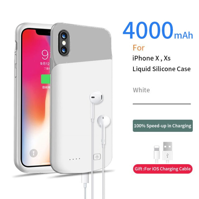 PINZHENG Battery Charger Case For iPhone 7 8 6 6S / X XS 12 11 Pro Max Portable Power Bank Charger