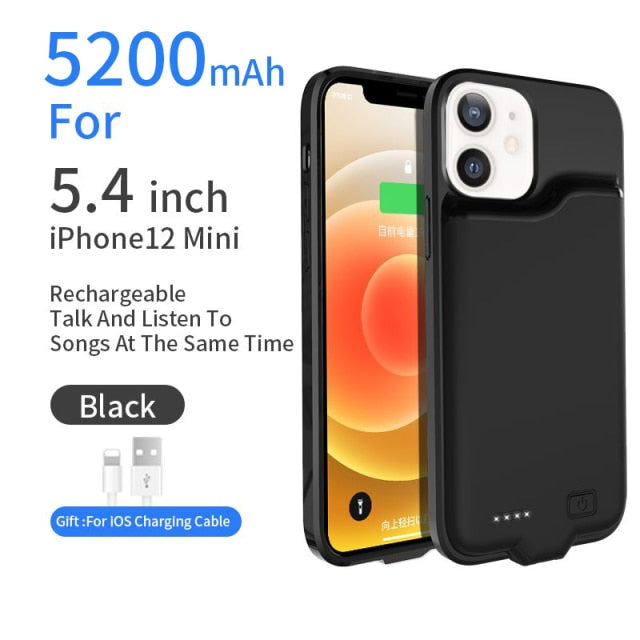 PINZHENG Battery Charger Case For iPhone 7 8 6 6S / X XS 12 11 Pro Max Portable Power Bank Charger
