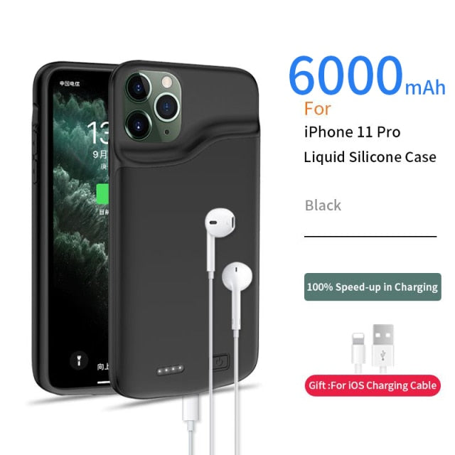 PINZHENG Battery Charger Case For iPhone 7 8 6 6S / X XS 12 11 Pro Max Portable Power Bank Charger