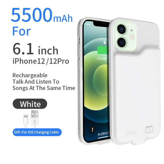 PINZHENG Battery Charger Case For iPhone 7 8 6 6S / X XS 12 11 Pro Max Portable Power Bank Charger