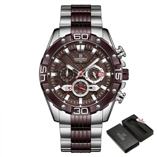 NAVIFORCE Men's Watches Top Luxury Brand Gold Business Quartz