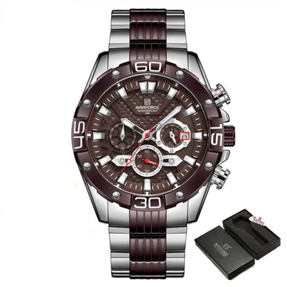 NAVIFORCE Men's Watches Top Luxury Brand Gold Business Quartz