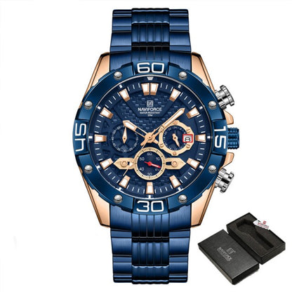 NAVIFORCE Men's Watches Top Luxury Brand Gold Business Quartz